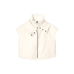 Longchamp Bez Rukavov Ecru Kozene Kabáty Béžové | 819705-RDI