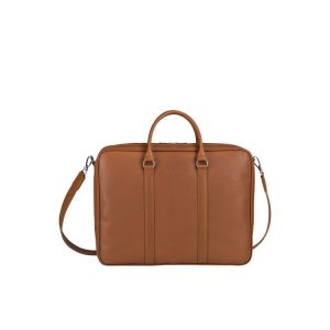 Longchamp Briefcase L Caramel Kozene Aktovky Hnede | 158742-EJR