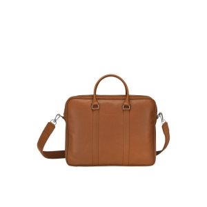 Longchamp Briefcase M Caramel Kozene Aktovky Hnede | 863920-SFQ