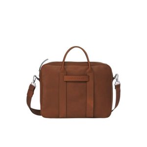 Longchamp Briefcase M Kozene Aktovky Hnede | 814736-EFN