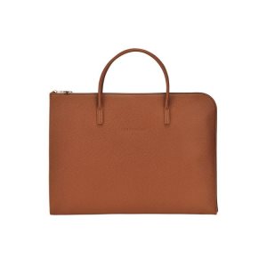 Longchamp Briefcase S Caramel Kozene Aktovky Hnede | 541679-PXM