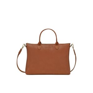 Longchamp Briefcase S Caramel Kozene Aktovky Hnede | 713409-XSE