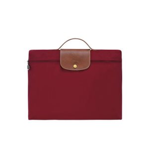 Longchamp Briefcase S Recycled canvas New Červené | 109283-FCS