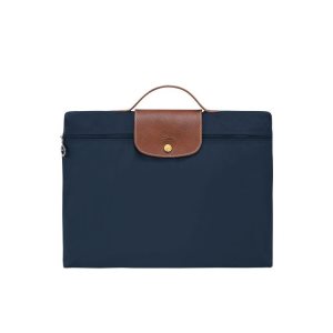 Longchamp Briefcase S Recycled canvas New Námornícka Modrá | 365421-LIB