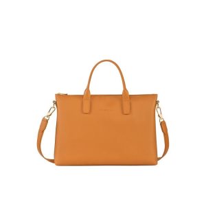 Longchamp Briefcase S Saffron Kozene Aktovky Oranžové | 154208-TQM