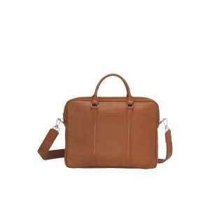 Longchamp Briefcase Xs Caramel Kozene Aktovky Hnede | 429835-BUC