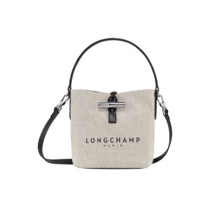 Longchamp Bucket S Ecru Platene Crossbody Kabelka Béžové | 487530-UCP