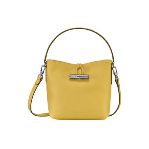 Longchamp Bucket S Kozene Crossbody Kabelka Žlté | 326894-MGO