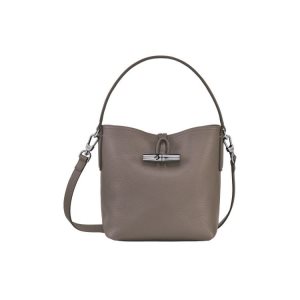 Longchamp Bucket S Kozene Crossbody Kabelka Siva | 375486-QYL
