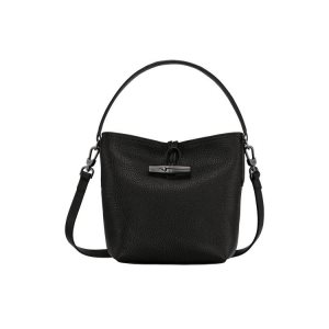 Longchamp Bucket S Kozene Crossbody Kabelka Čierne | 386217-JPV