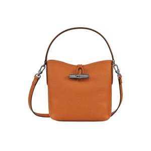 Longchamp Bucket S Saffron Kozene Crossbody Kabelka Oranžové | 234578-ZSL