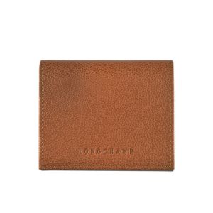 Longchamp Caramel Kozene Držiteľ Karty Hnede | 364590-ZOJ