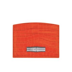 Longchamp Card Kozene Držiteľ Karty Oranžové | 982064-CHX