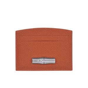 Longchamp Card Kozene Držiteľ Karty Tmavo Červené | 602548-ITN