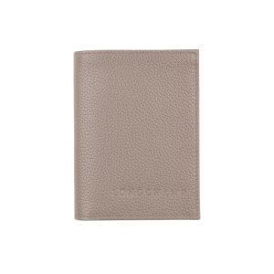 Longchamp Card Turtledove Kozene Držiteľ Karty Siva | 380215-OTF