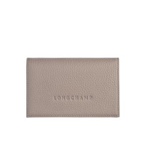Longchamp Card Turtledove Kozene Držiteľ Karty Siva | 827359-MQW