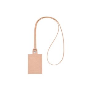 Longchamp Card With Necklace Flowers Kozene Držiteľ Karty Svetlo Ruzove | 140283-STP