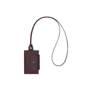 Longchamp Card With Necklace Kozene Držiteľ Karty Bordove | 342950-OEU