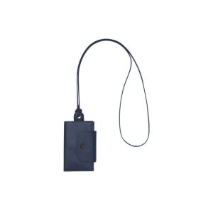 Longchamp Card With Necklace Kozene Držiteľ Karty Námornícka Modrá | 345628-ZVD