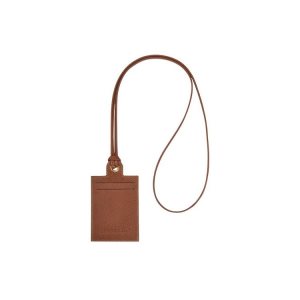 Longchamp Card With Necklace Kozene Držiteľ Karty Hnede | 716428-PKW