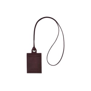 Longchamp Card With Necklace Kozene Držiteľ Karty Bordove | 721906-ZET