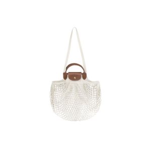 Longchamp Ecru Platene Taška Cez Rameno Béžové | 540382-OFB