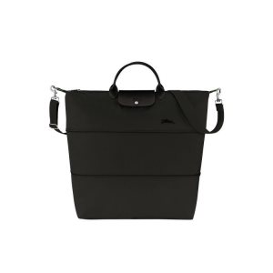 Longchamp Expandable Recycled canvas Cestovné Tašky Čierne | 081275-BWT