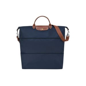 Longchamp Expandable Recycled canvas Cestovné Tašky Námornícka Modrá | 124639-DFJ