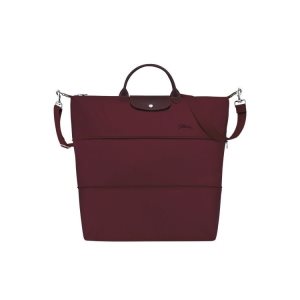 Longchamp Expandable Recycled canvas Cestovné Tašky Bordove | 146037-AXY