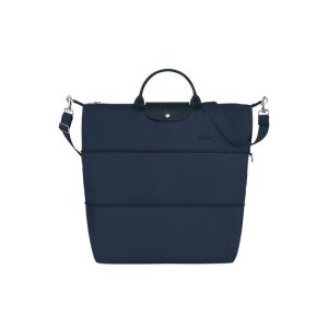 Longchamp Expandable Recycled canvas Cestovné Tašky Námornícka Modrá | 485630-XGV