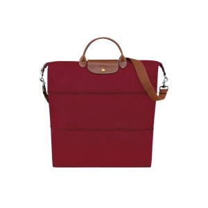 Longchamp Expandable Recycled canvas Cestovné Tašky Červené | 738416-QHM