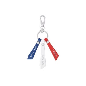 Longchamp Flag Ring Kozene Kľúčenka Námornícka Modrá | 042731-UVD