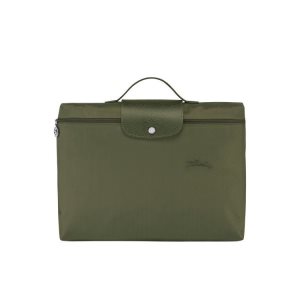 Longchamp Folder Forest Recycled canvas Aktovky Zelene | 483210-OIE