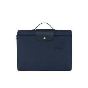 Longchamp Folder Recycled canvas New Námornícka Modrá | 734265-ZEN