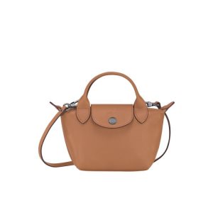 Longchamp Hazelnut Kozene Crossbody Kabelka Béžové | 638072-TYF