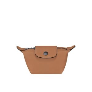 Longchamp Hazelnut Kozene Držiteľ Karty Béžové | 813964-XYU