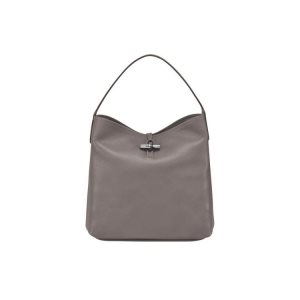 Longchamp Hobo Kozene Taška Cez Rameno Siva | 931704-IKG