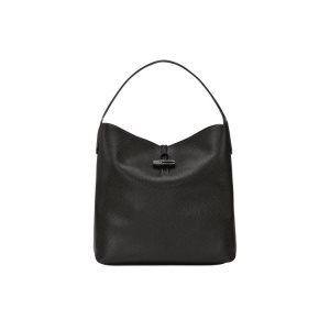 Longchamp Hobo Kozene Taška Cez Rameno Čierne | 924053-MSR