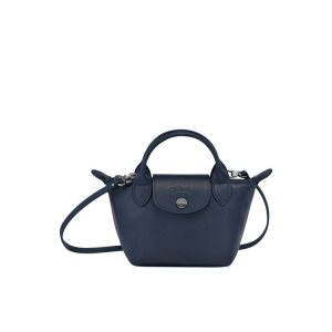 Longchamp Kozene Crossbody Kabelka Námornícka Modrá | 045789-ONG