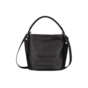 Longchamp Kozene Crossbody Kabelka Čierne | 504916-YEC