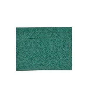 Longchamp Kozene Držiteľ Karty Siva Zelene | 845291-JSO