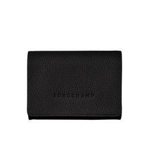 Longchamp Kozene Držiteľ Karty Čierne | 953784-LBF