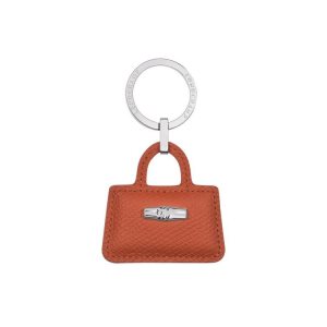 Longchamp Kozene Kľúčenka Tmavo Červené | 463201-ICG