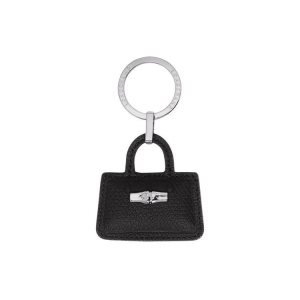 Longchamp Kozene Kľúčenka Čierne | 732810-BFT