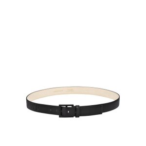 Longchamp Kozene Opasky Čierne | 428536-GOW