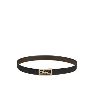 Longchamp Kozene Opasky Čierne Béžové | 746281-TGK