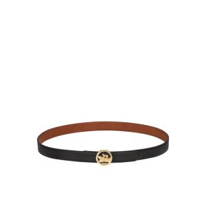 Longchamp Kozene Opasky Čierne Hnede | 307169-JSP