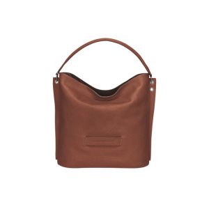 Longchamp Kozene Taška Cez Rameno Hnede | 857301-HTR
