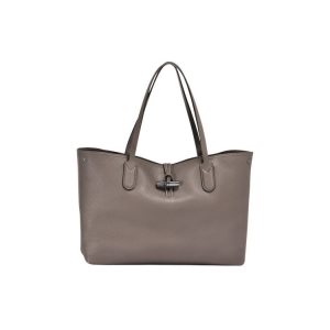 Longchamp Kozene Taška Cez Rameno Siva | 097821-MDJ