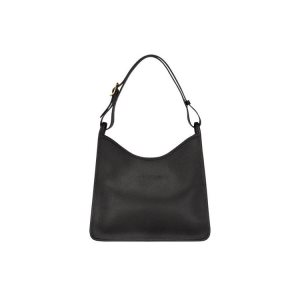 Longchamp Kozene Taška Cez Rameno Čierne | 623074-FJS